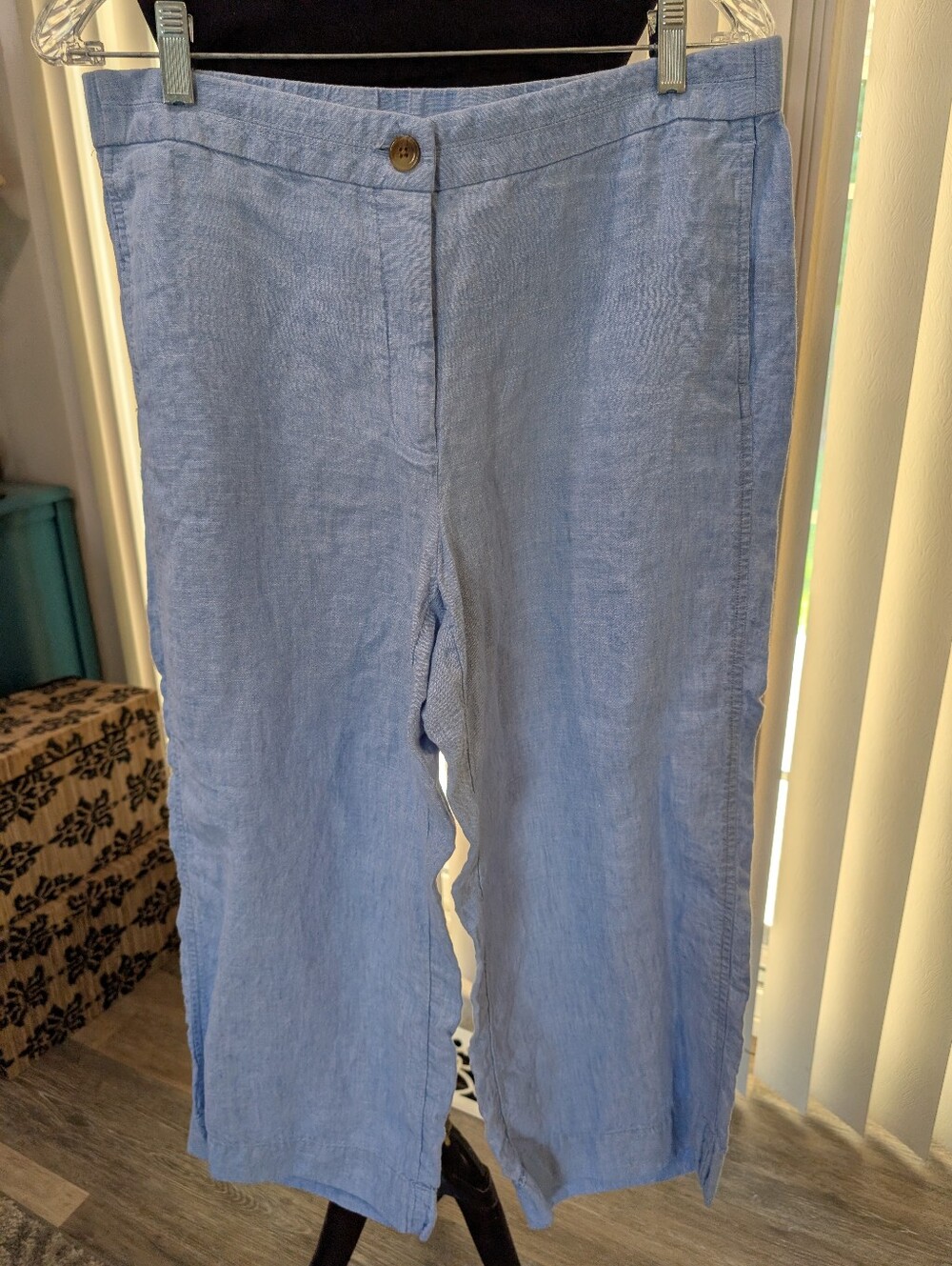 J. Jill Light Blue Linen Crop Pant